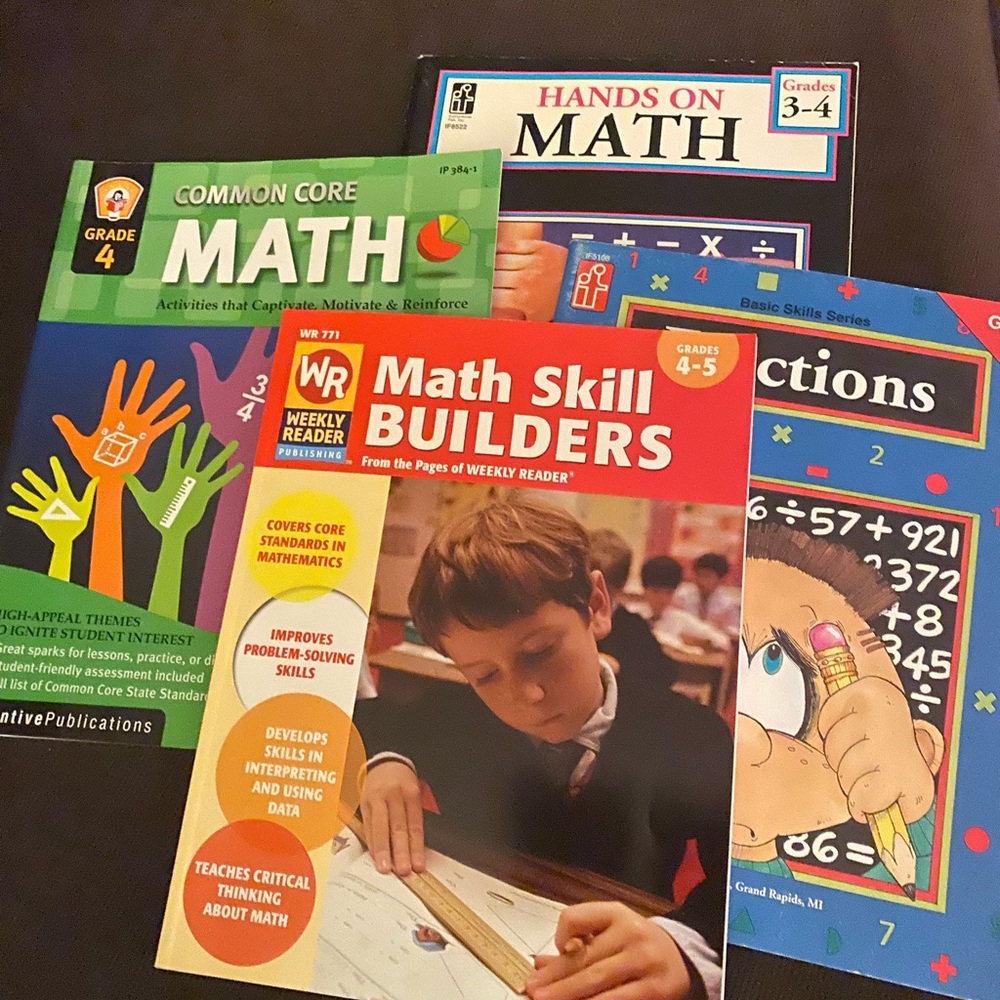 EUC lot of 4 Math resource books grades 3-5